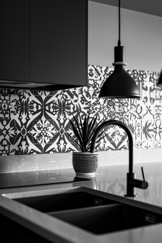 Classic Black and White Kitchen Backsplash Ideas