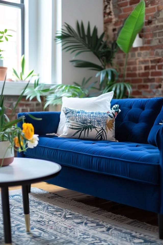 How to Style a Navy Sofa in Your Living Room