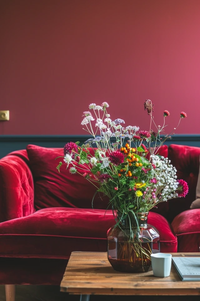 Warm Burgundy Living Room Inspirations
