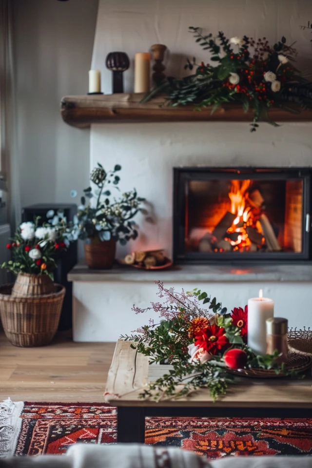 Using Rustic & Natural Elements in Thanksgiving Mantel Decor