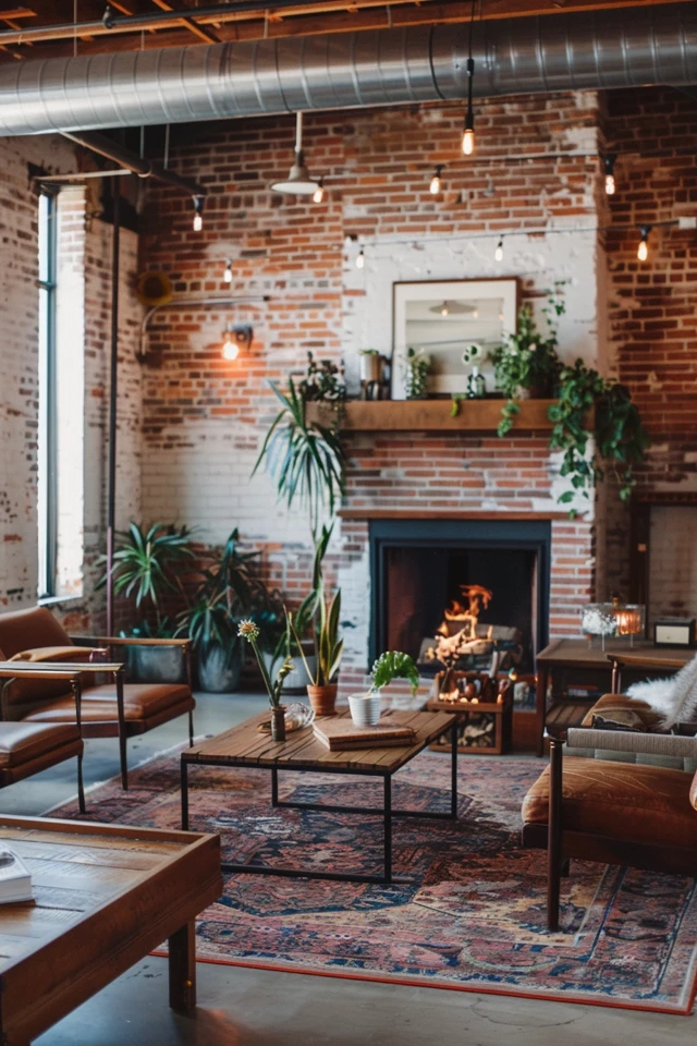 Captivating Industrial Fireplace Designs