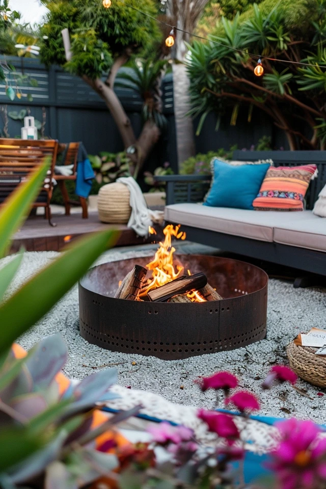 Built-In Propane Tank Storage Fire Pits