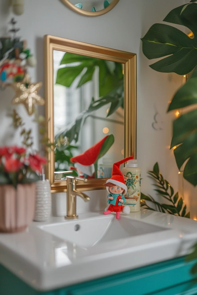 Funny Elf on the Shelf Ideas for the Bathroom