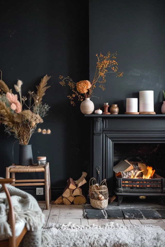 Black Fireplace Wall Ideas for Cozy Home Vibes