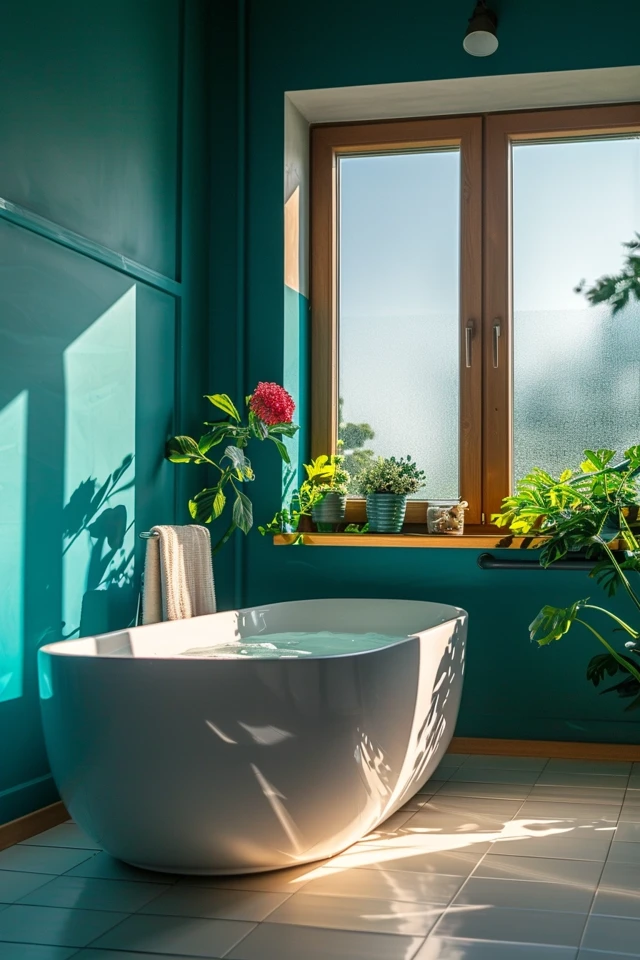 Modern Teal Bathroom
