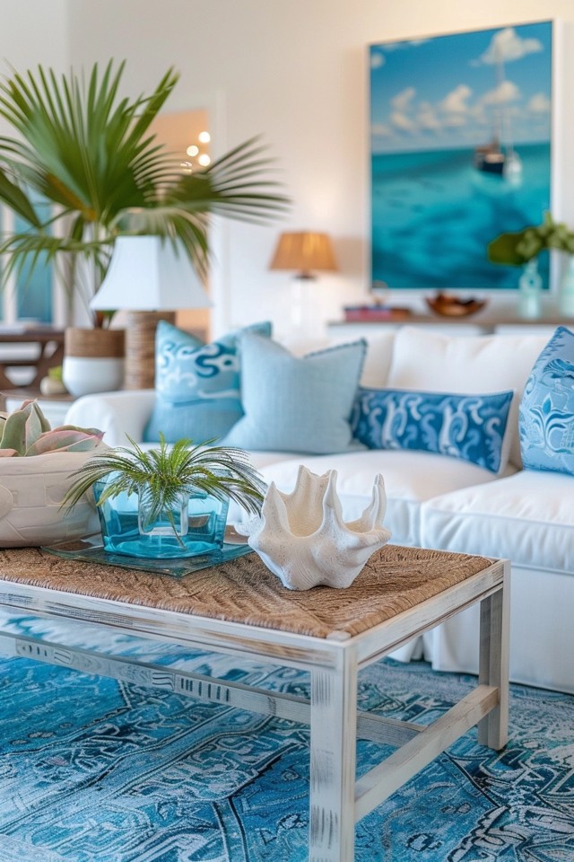 Coastal Living Room Decor and Accents