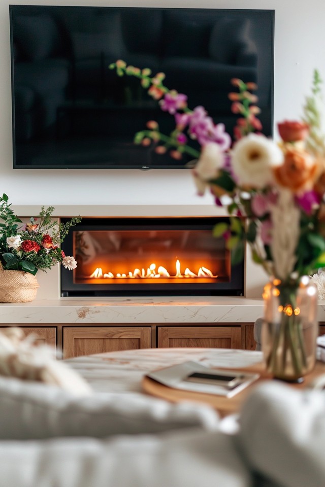 Cozy Living Room Ideas with Electric Fireplace