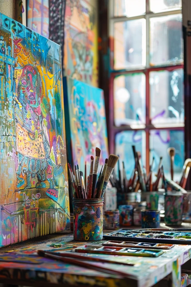 Vibrant Painting Ideas: Black Background Magic