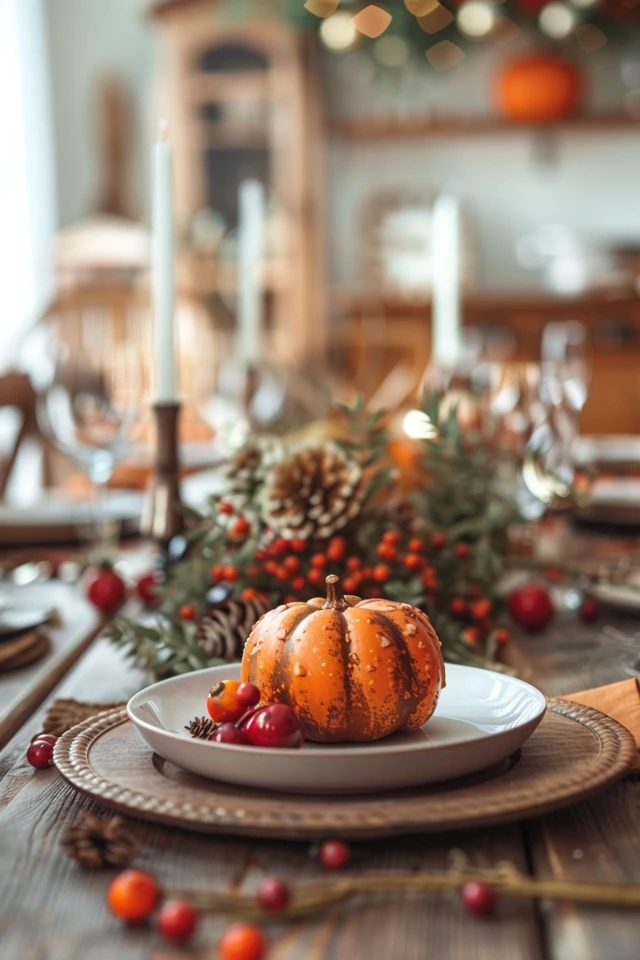 Create a simple and serene Thanksgiving tablescape