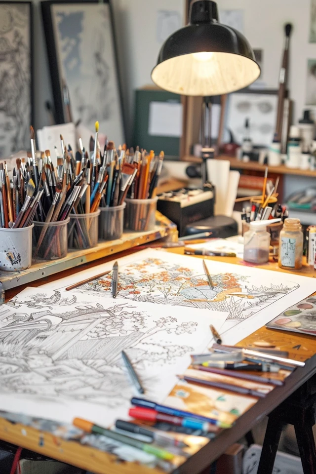 Boosting Creativity with Coloring Materials