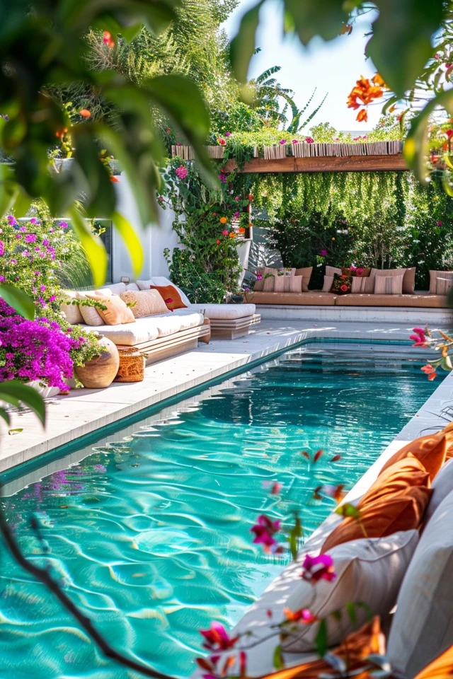 Refreshing Poolside Charm: Above Ground Swimming Pool Landscaping Ideas