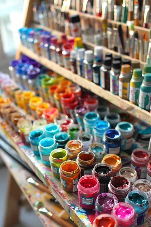 Wire Shelves, Scrap Wood Shelves, and Plastic Totes: Practical Paint Storage Solutions