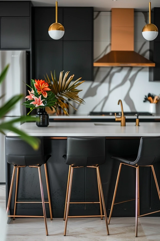 Stylish Black and Gold Kitchen Accessories