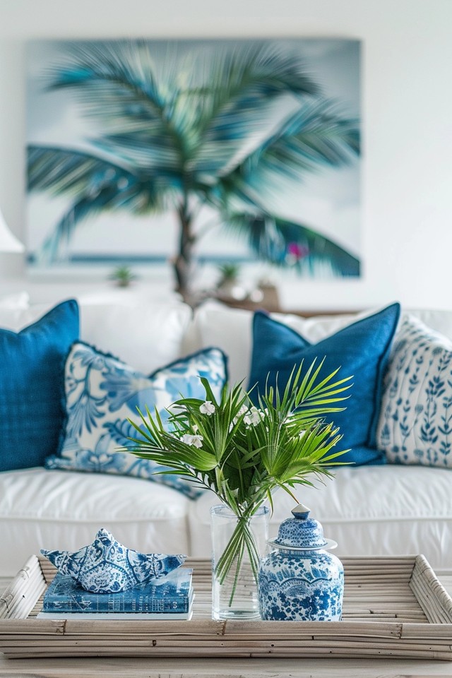 Soft Color Palette and Pops of Blue
