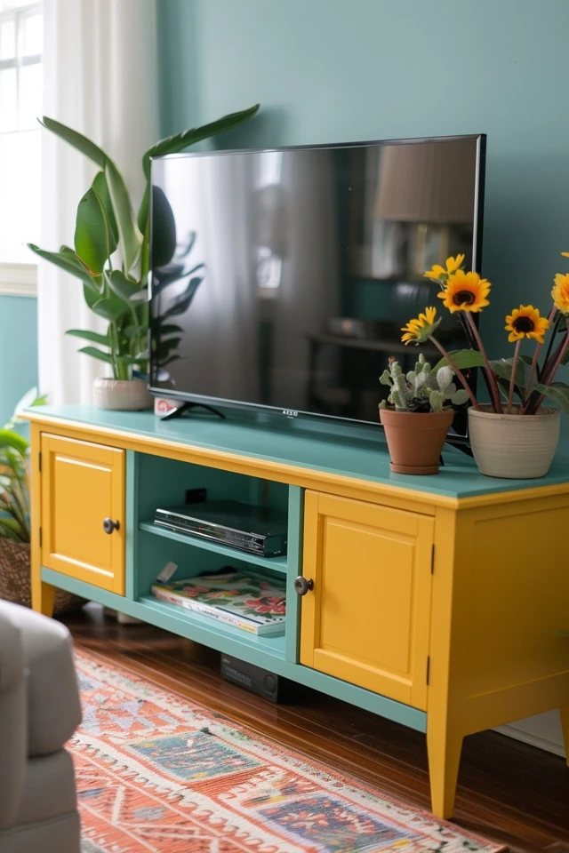 Colorful Charm: Painted TV Stand Ideas for Your Home