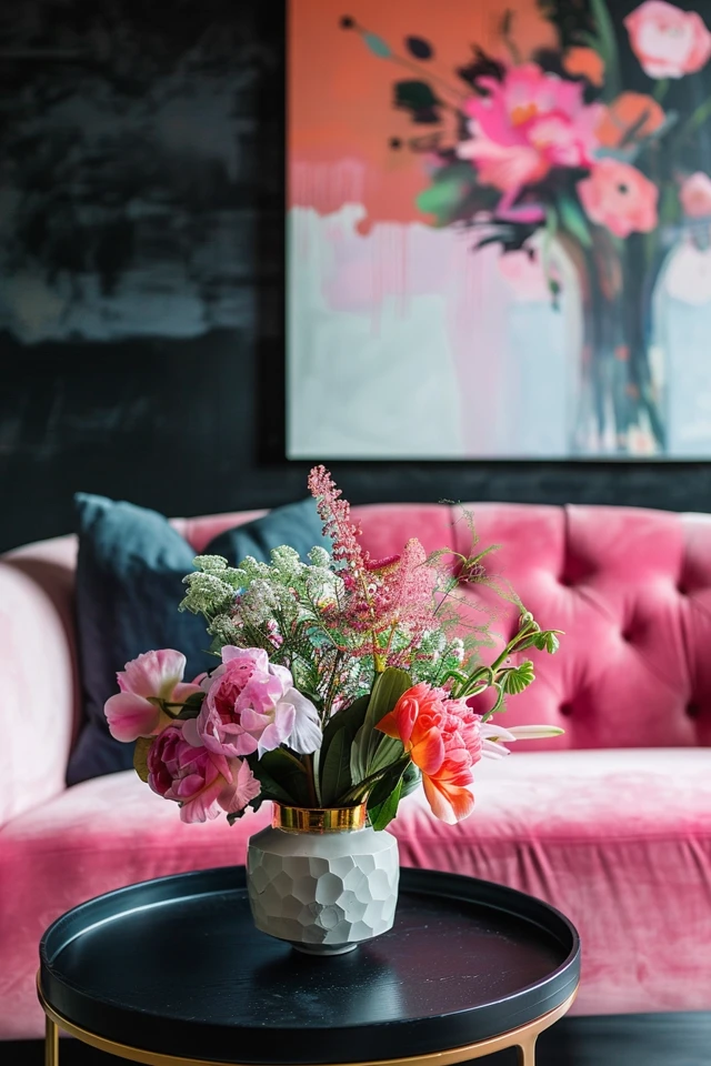 Chic Pink and Black Living Room Decor Tips