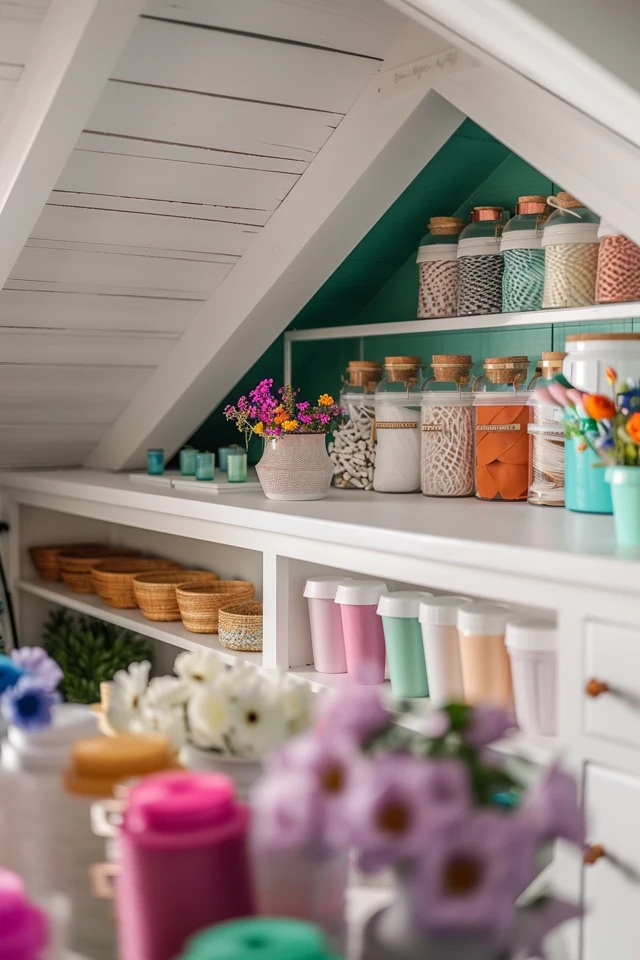 Attic Craft Room: Organized Creativity