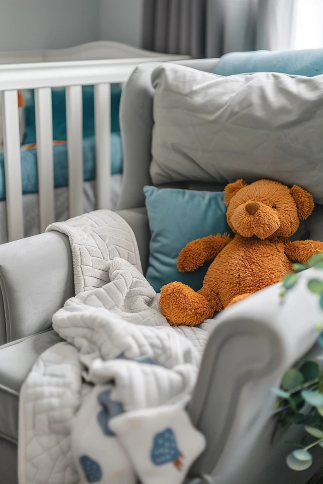Grey and Blue Nursery Decor
