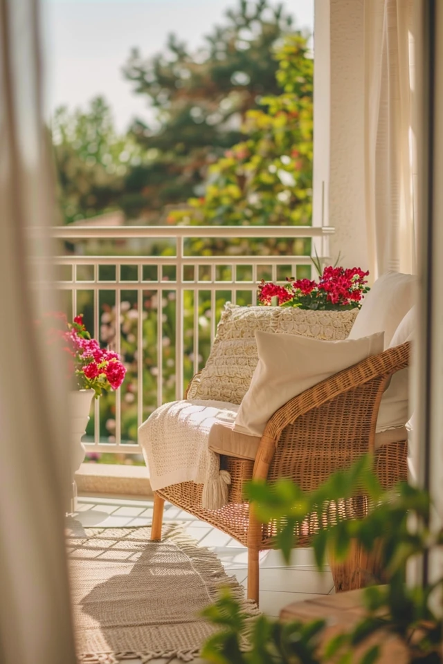 Elegant Balcony Decor with Classical Touches