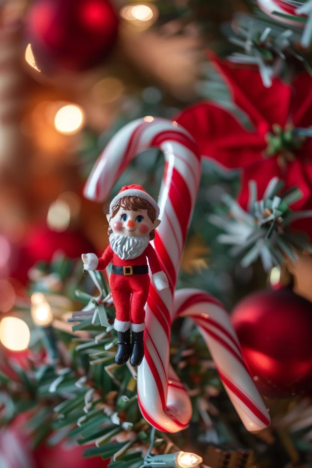 Last Minute Elf on the Shelf Ideas with Candy Canes
