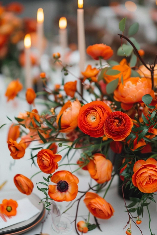 Orange Wedding Centerpieces for Fall Weddings