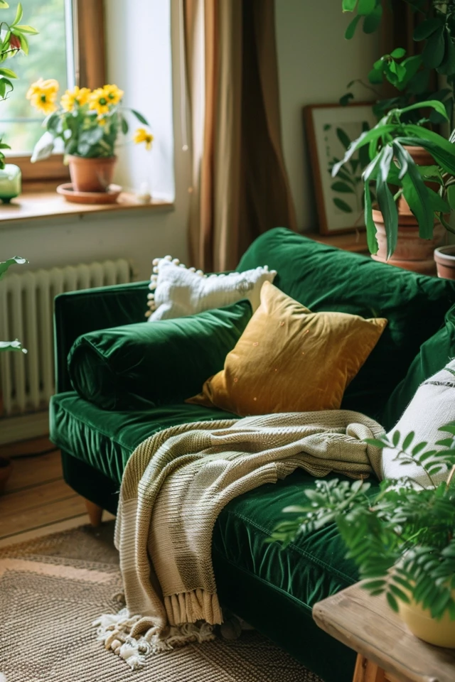 Earthy Charm: Brown and Green Living Room Ideas