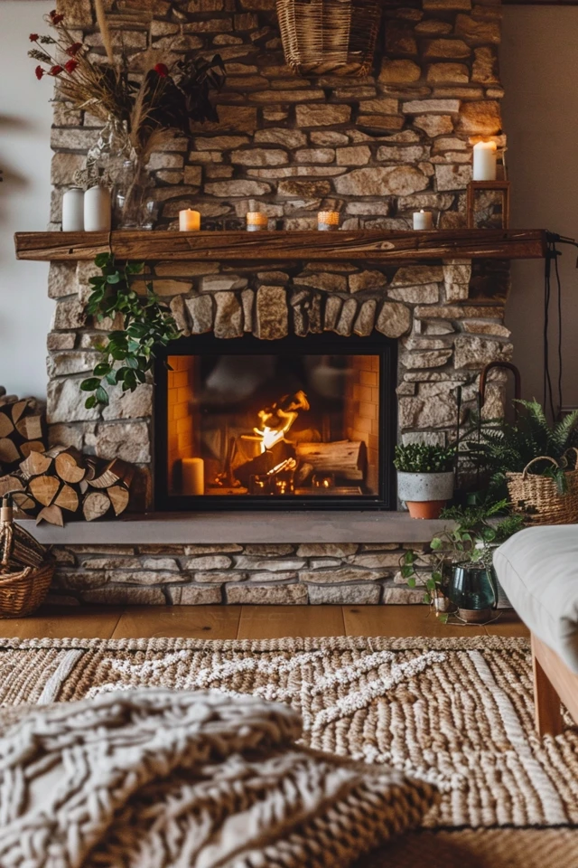 Cottage Living Room Fireplace