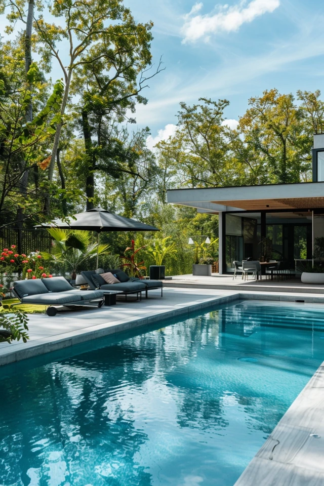 Modern Concrete Pool Deck Ideas for Stylish Homes