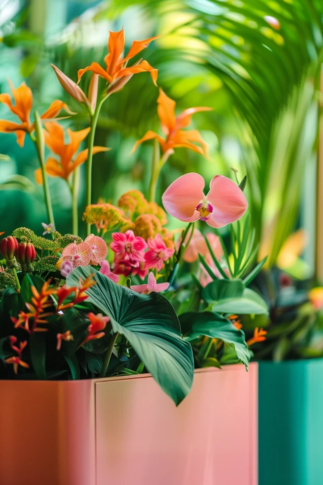 Modern Landscape Design with Mid-century Modern Planters