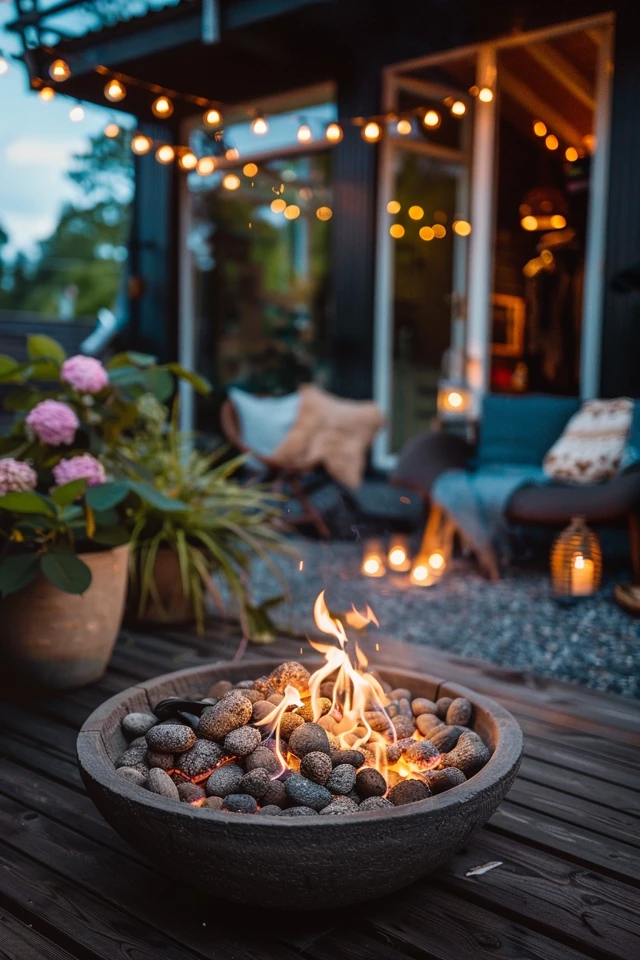 Chic Fire Pit on Deck Ideas for Cozy Evenings