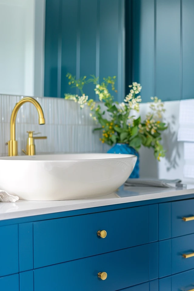 How to Incorporate Blue and Gold in Bathroom Decor