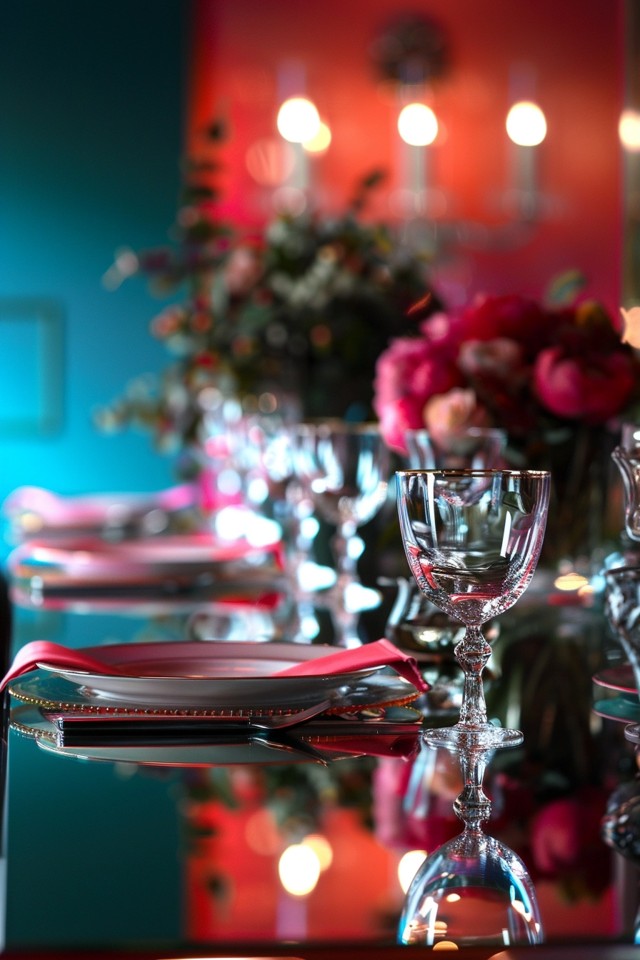Glamorous Dining Room: Mirrored Pieces