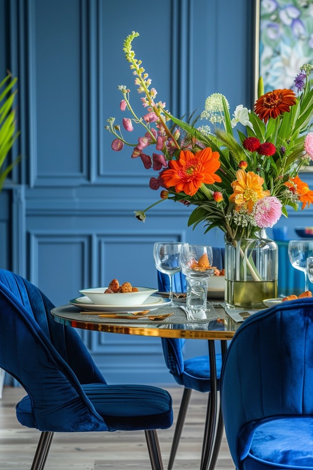 Stylish Glam Dining Room: Velvet Chairs