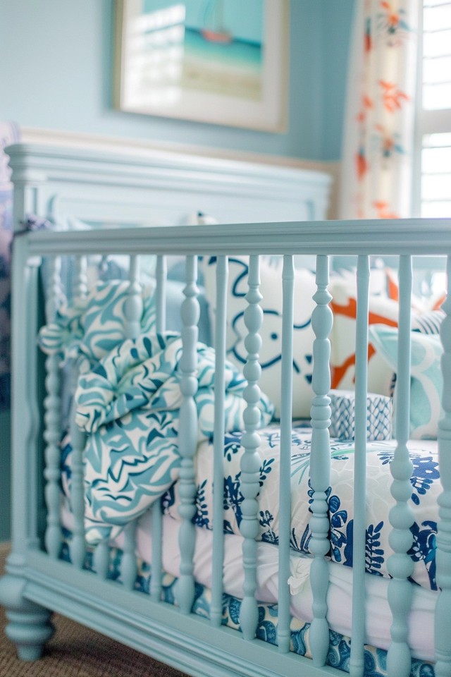 Blue Shiplap Nautical-Themed Nursery