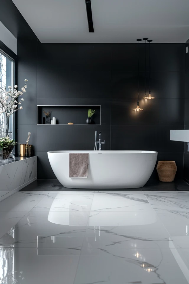 Classic Black and White Bathroom Floors