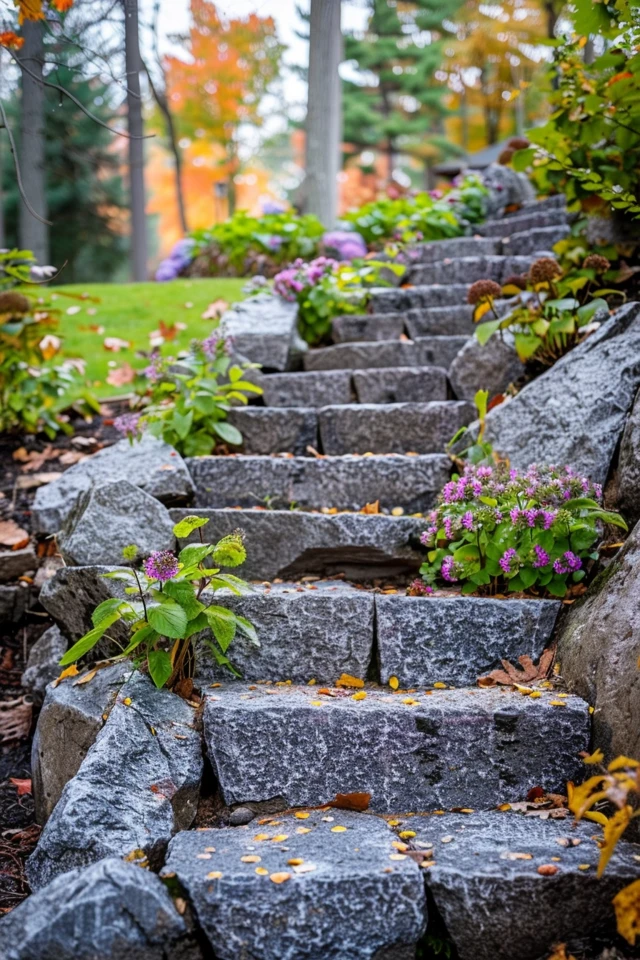 Creative Retaining Wall Stairs Ideas for Your Yard