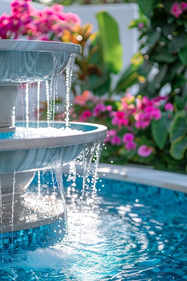 DIY Pool Fountain Decor
