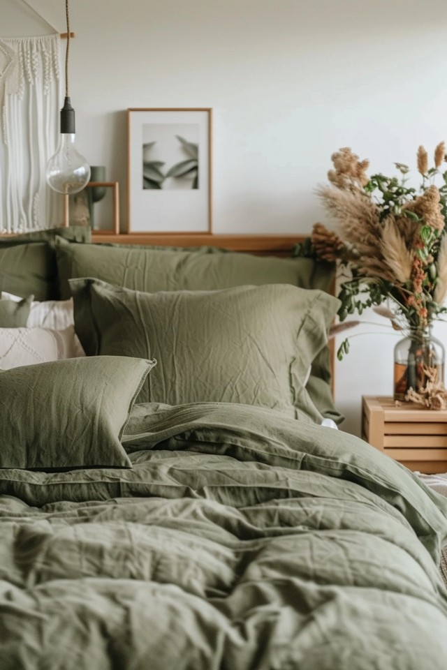 Tips for Styling Olive Green Bedding