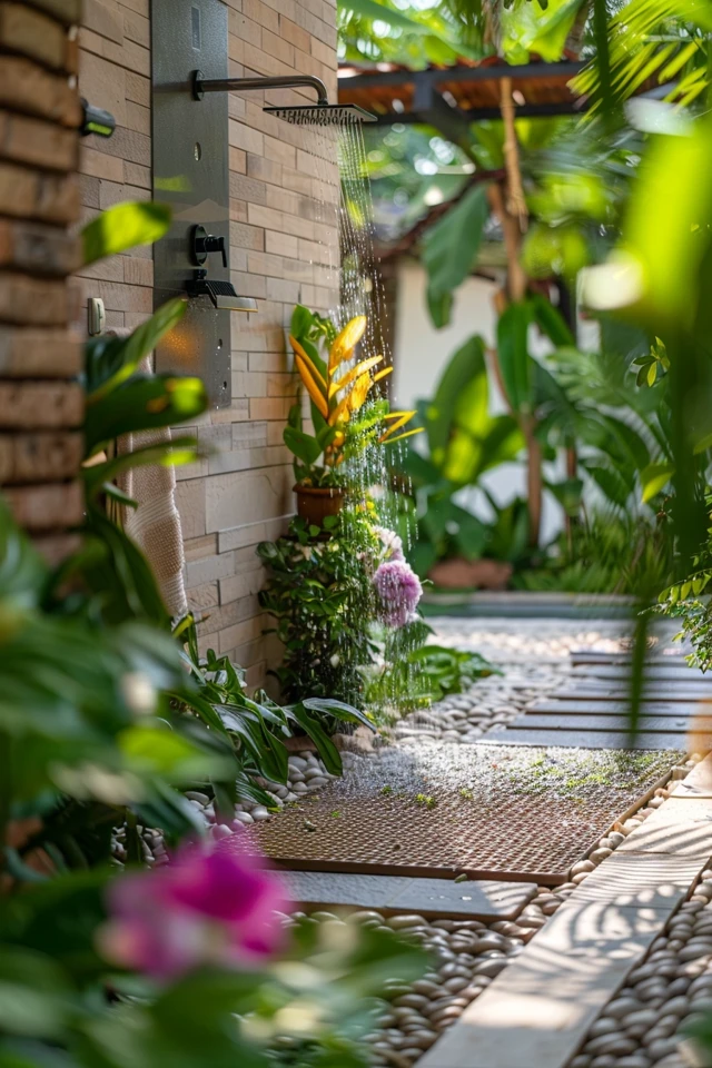 DIY Outdoor Shower Floor Designs