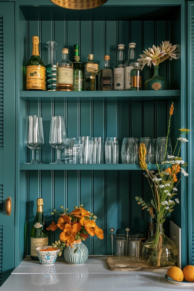 Sleek Kitchen Bar Cabinet Styles