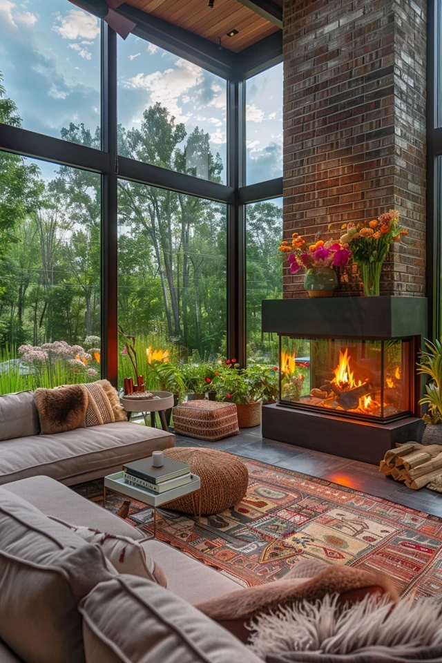 Incorporating Fireplace into Sunroom Design