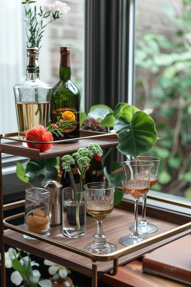 Stylish Wood Bar Cart Designs