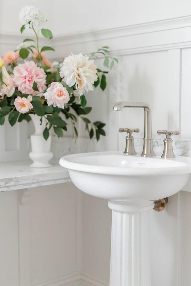 Creative Pedestal Sink Backsplash Ideas