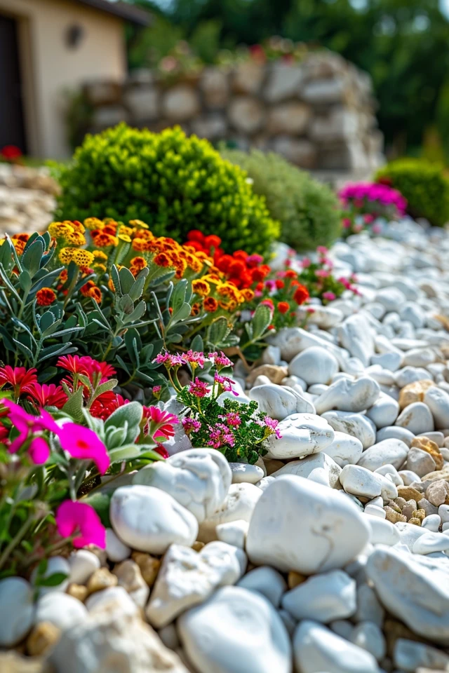 Brighten Your Yard: White Rock Garden Ideas