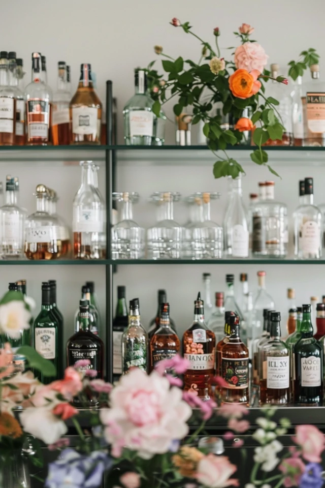 Floating Shelves for Displaying Drinkware
