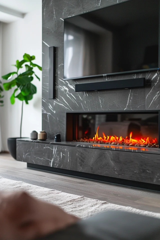Modern Recessed Electric Fireplace Designs