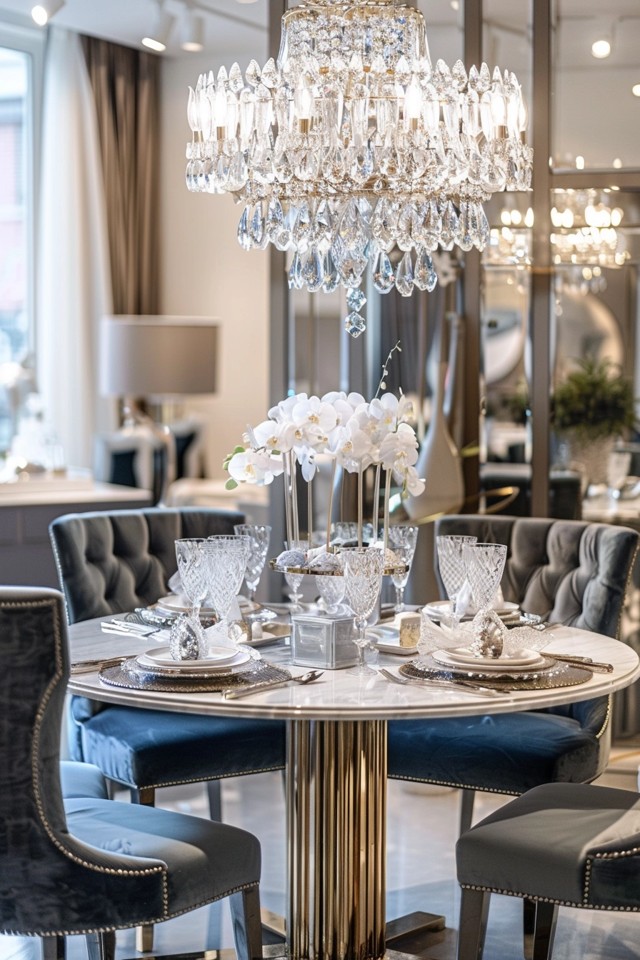 Glamorous Dining Room: Crystal Accents