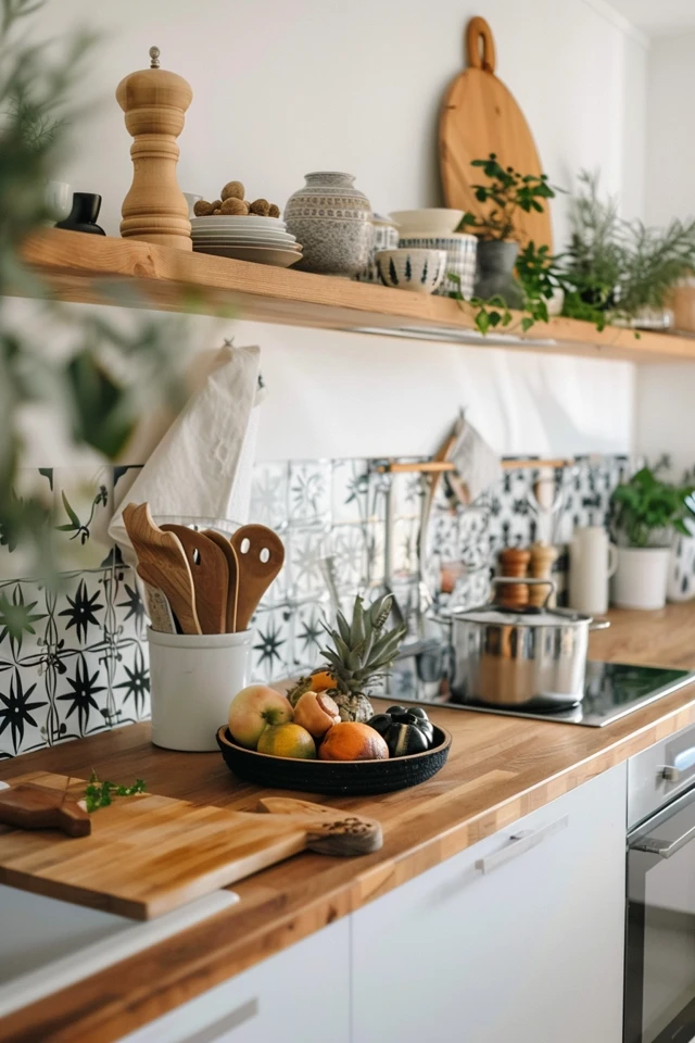 Chic Backsplash Ideas for Butcher Block Counters