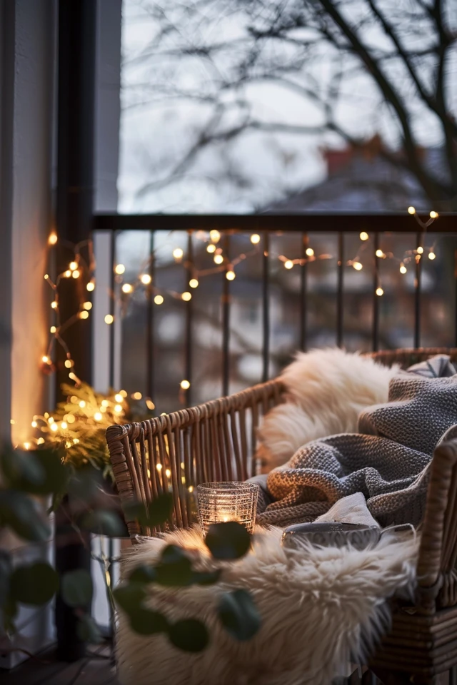 Balcony Decor with Fairy Lights: Magical Evenings