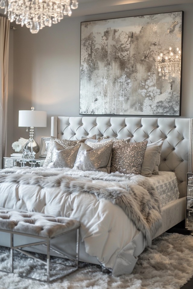 Glamorous Bedroom: Silver Accents